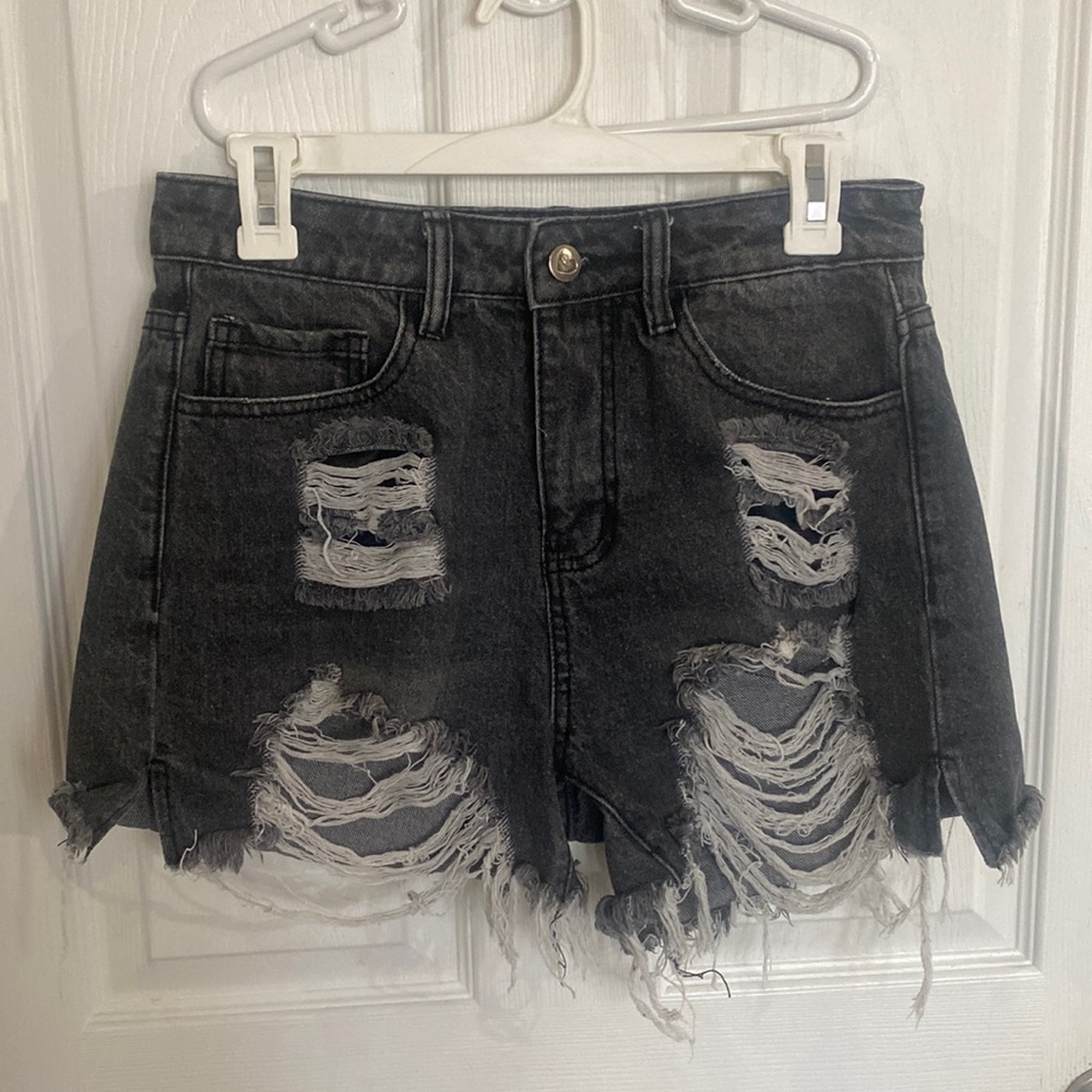 Ripped Black Shorts